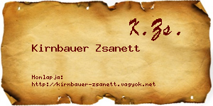 Kirnbauer Zsanett névjegykártya